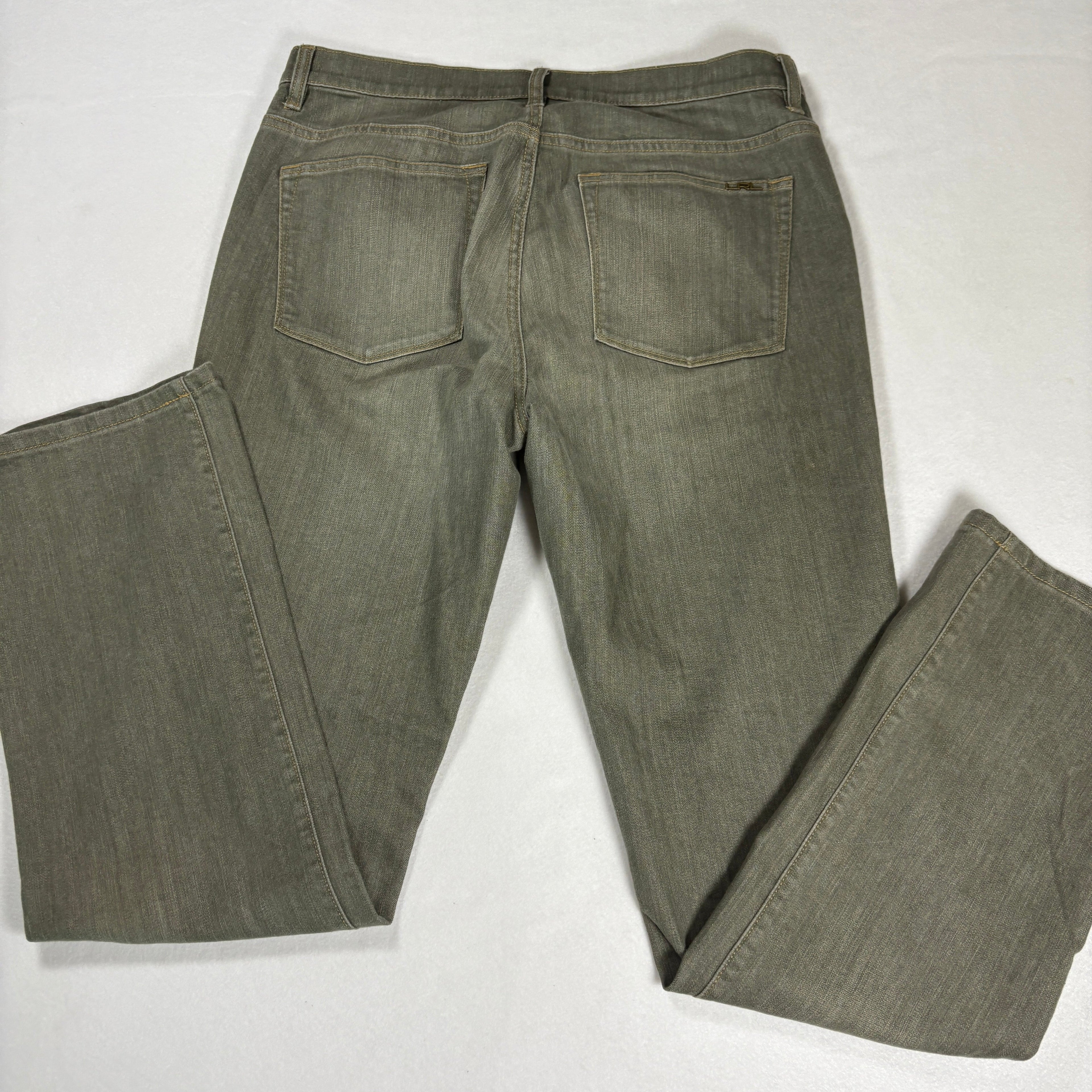 Ralph Lauren Womens Jeans 12 Green Straight Leg Stretch Denim Vintage Y2K