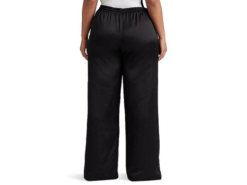 LAUREN Ralph Lauren Plus SizeCharmeuse Wide-Leg Pants Black Size 1X MSRP $165