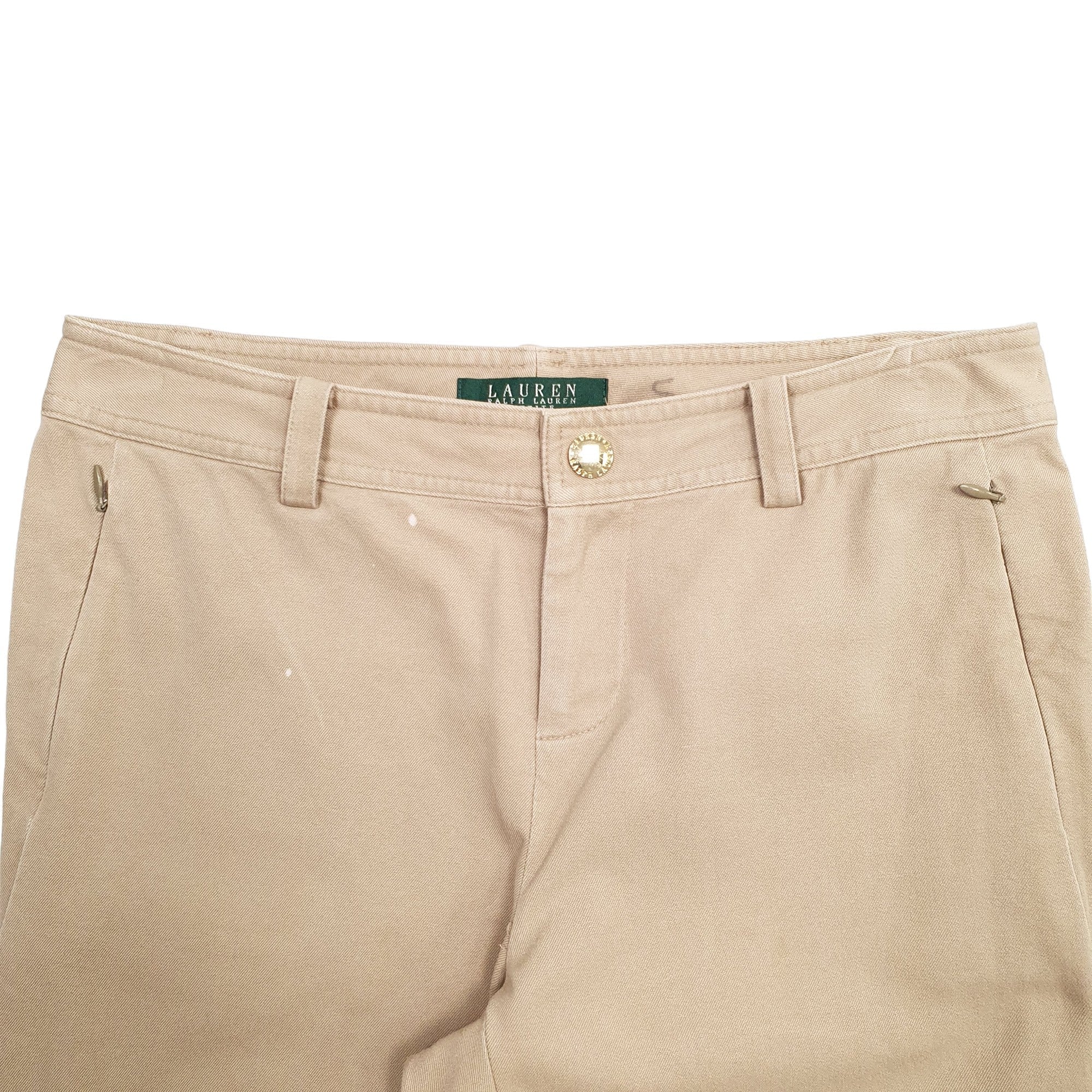 Womens Ralph Lauren Beige Chino Cotton Blend  Trousers UK10