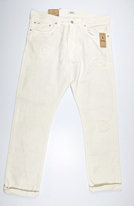 Polo Ralph Lauren Men's Sullivan Slim Distressed Jean White Size 38 (MSRP $198)
